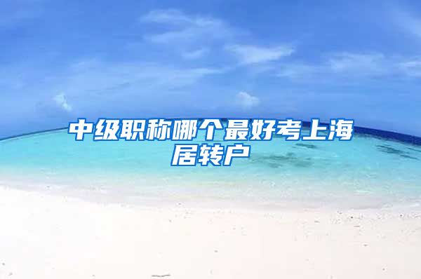 中级职称哪个最好考上海居转户