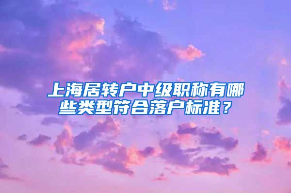 上海居转户中级职称有哪些类型符合落户标准？