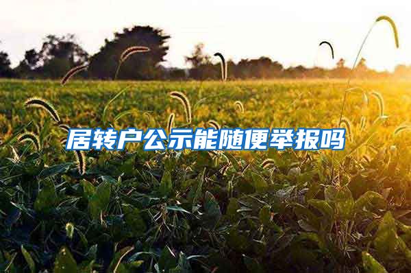 居转户公示能随便举报吗