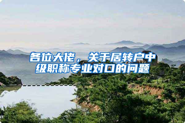 各位大佬，关于居转户中级职称专业对口的问题
