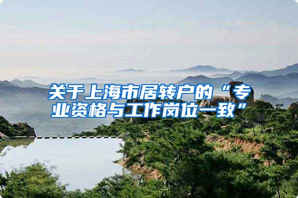 关于上海市居转户的“专业资格与工作岗位一致”