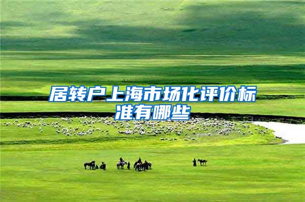 居转户上海市场化评价标准有哪些