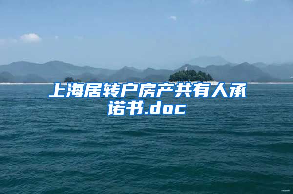 上海居转户房产共有人承诺书.doc