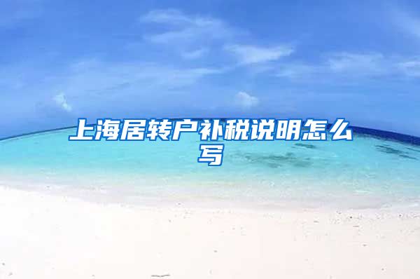 上海居转户补税说明怎么写