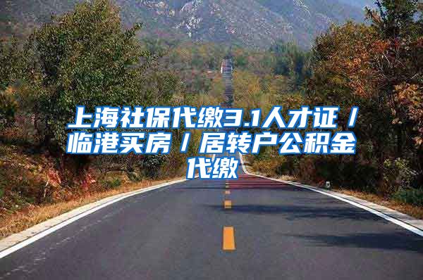 上海社保代缴3.1人才证／临港买房／居转户公积金代缴