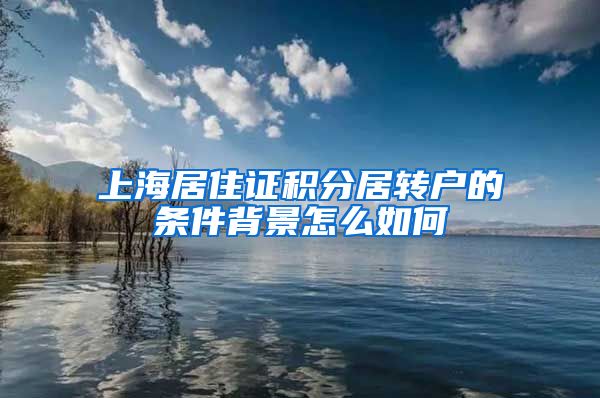 上海居住证积分居转户的条件背景怎么如何
