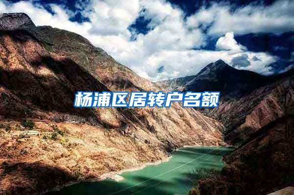 杨浦区居转户名额