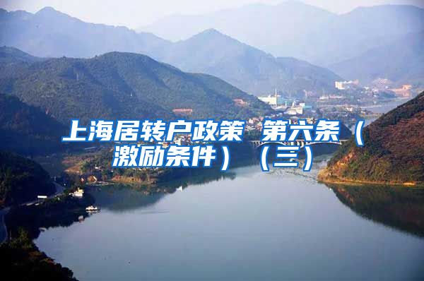上海居转户政策 第六条（激励条件）（三）