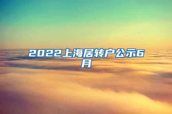 2022上海居转户公示6月