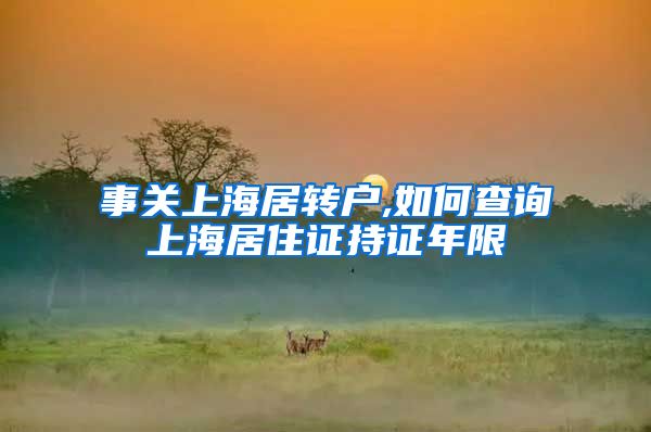 事关上海居转户,如何查询上海居住证持证年限