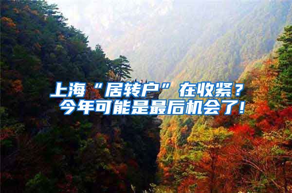 上海“居转户”在收紧？ 今年可能是最后机会了!