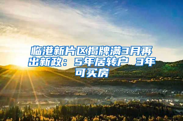 临港新片区揭牌满3月再出新政：5年居转户 3年可买房
