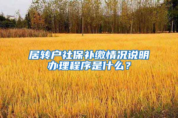 居转户社保补缴情况说明办理程序是什么？