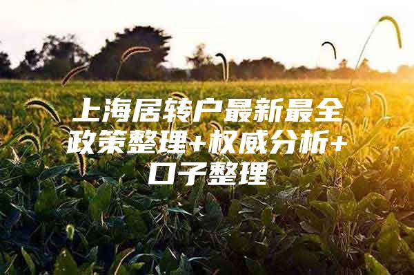 上海居转户最新最全政策整理+权威分析+口子整理