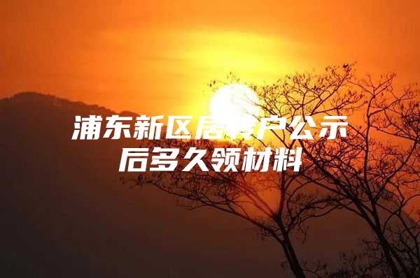浦东新区居转户公示后多久领材料