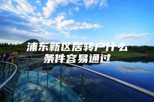 浦东新区居转户什么条件容易通过